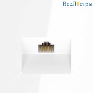 Розетка компьютерная встраиваемая Voltum S70 RJ45 кат.6, (белый глянцевый) VLS060101