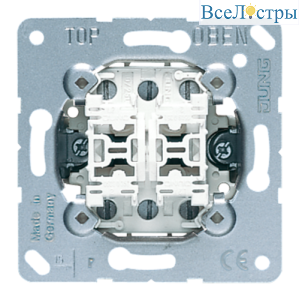 Механизм переключателя 2-клавишного 10A скрытый монтаж Jung 509U