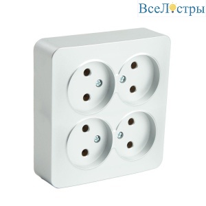 Розетка четырехместная 2P Stekker София серебро MST10-14S-03 49333