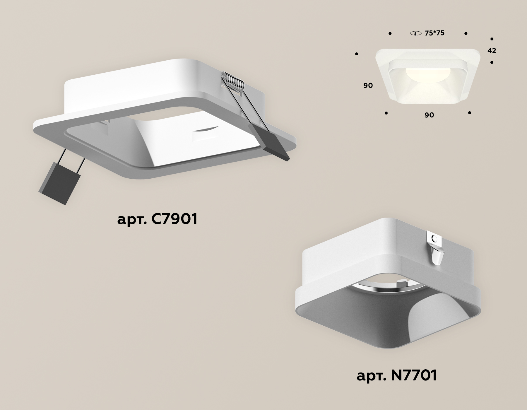 встраиваемый светильник ambrella light techno xc7901001 (c7901, n7701)