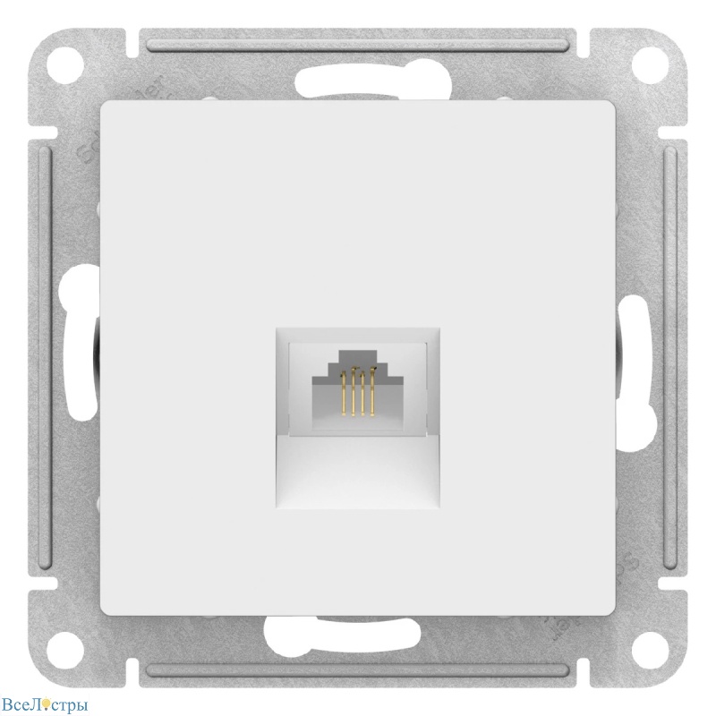 розетка телефонная rj11, механизм systeme electric atlasdesign лотос atn001381