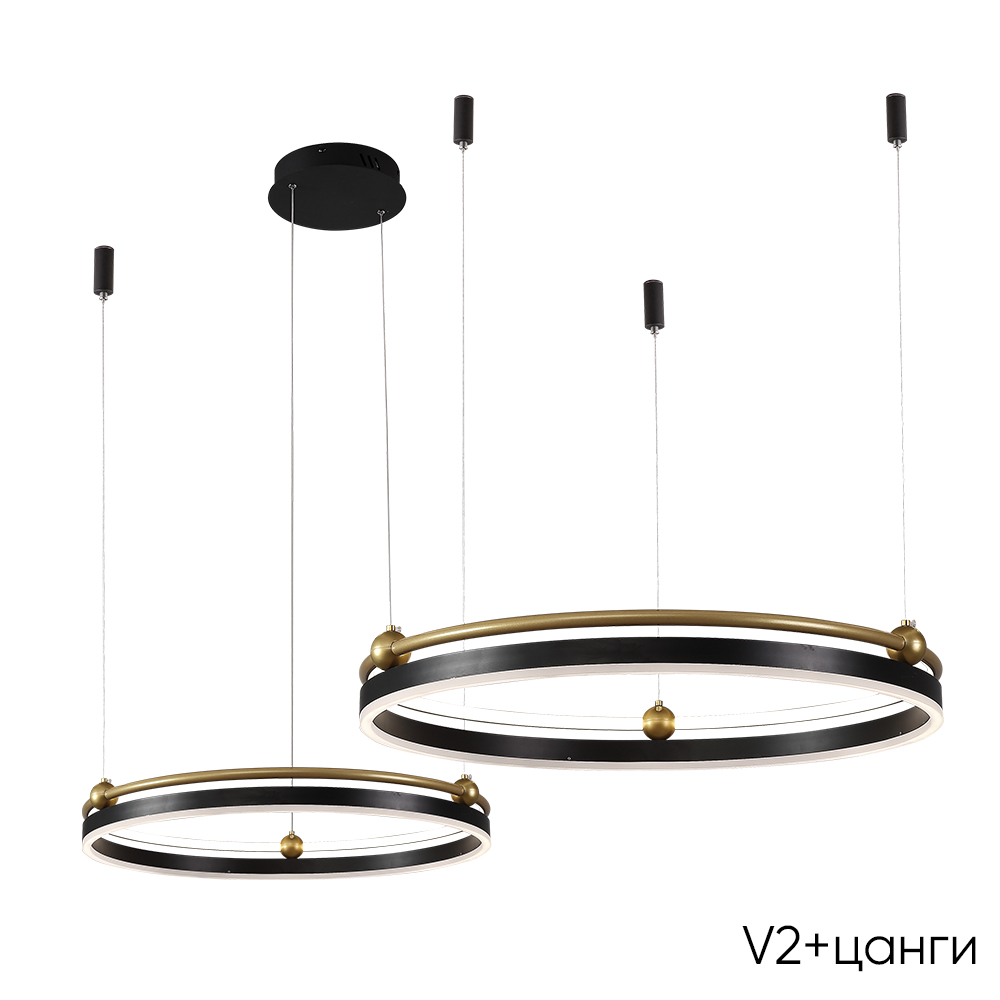 подвесная люстра crystal lux fernando sp123w led  black/gold