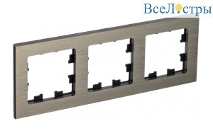 Рамка 3-ая Systeme Electric AtlasDesign Nature Металл латунь ATN312203