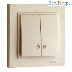 Выключатель Mono Electric Despina двухклавишный проходной крем 102-170023-111