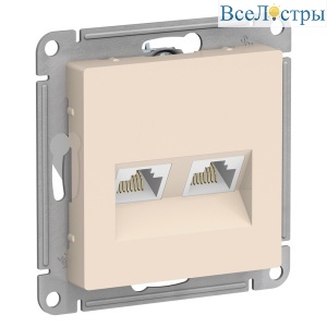 Розетка двойная компьютерная RJ45+RJ45, кат.5E Systeme Electric AtlasDesign ATN000285