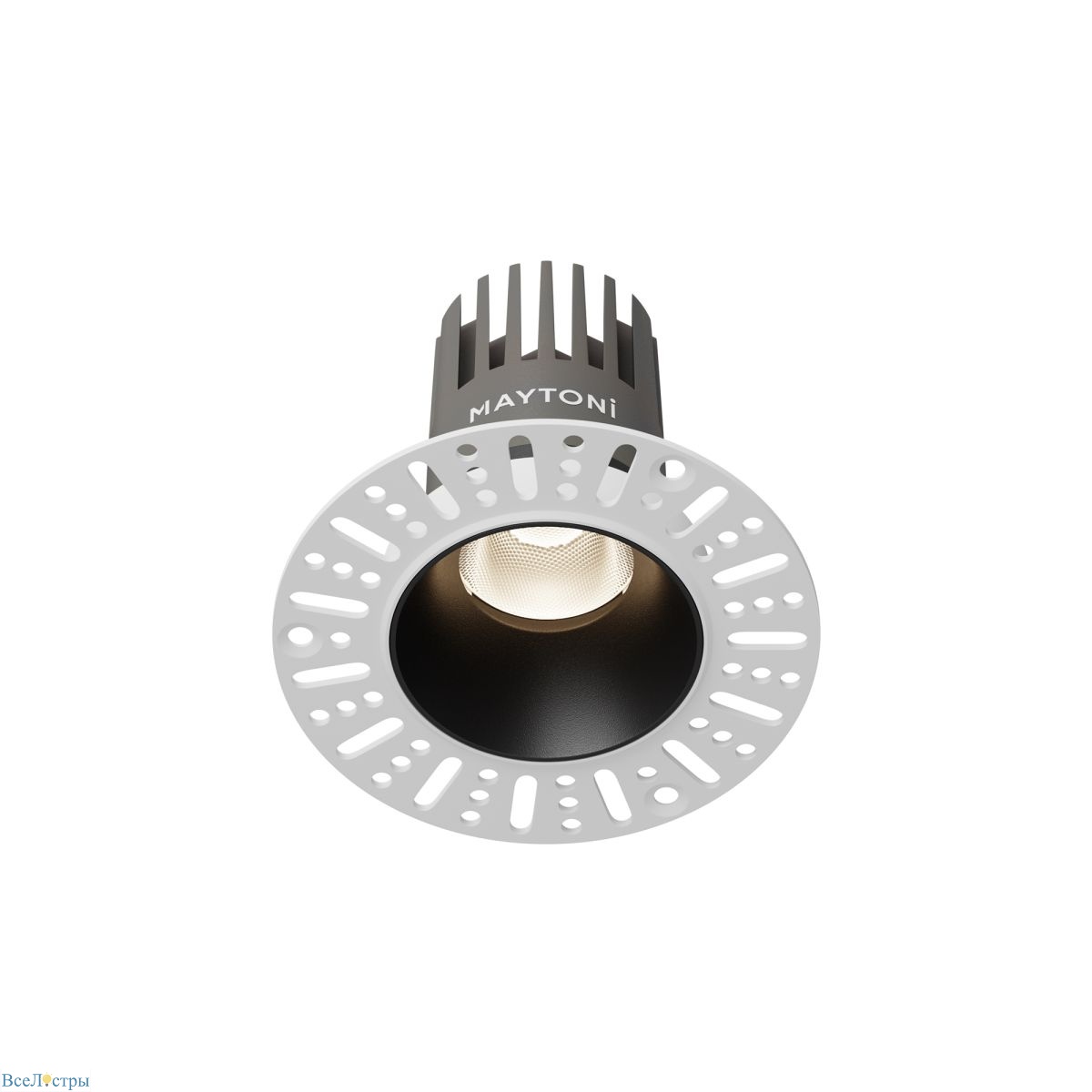 встраиваемый светильник maytoni technical dip dl124-10w-4k-trs-b