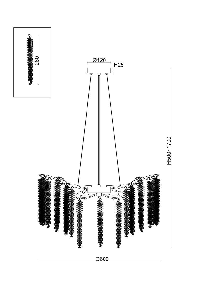 подвесная люстра freya mineral fr1010pl-08g