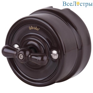 Выключатель Werkel на 4 положения двухклавишный Retro коричневый W5620014 4690389166754