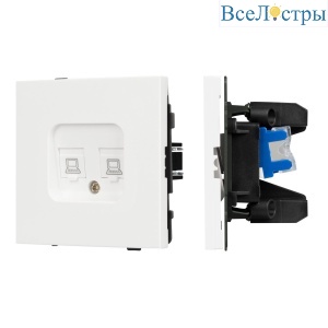 Механизм компьютерной розетки двойной SCT-TENDO-MPC2-SFPL-WH (RJ-45, CAT6) 054598