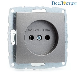 Розетка 2К Mono Electric Despina/ Larissa 16A 250V винтовое подключение антрацит 500-002422-116