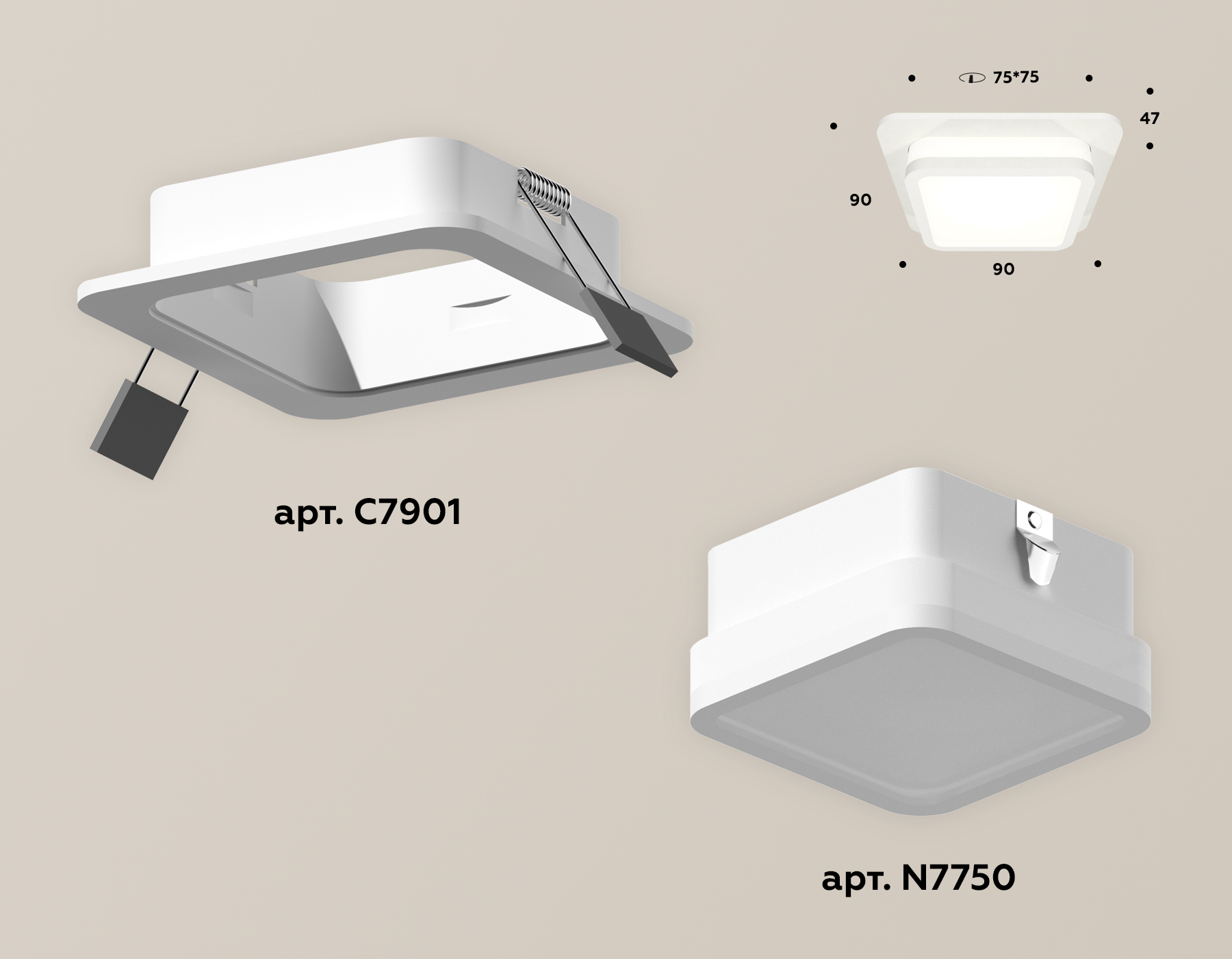 встраиваемый светильник ambrella light techno xc7901012 (c7901, n7750)