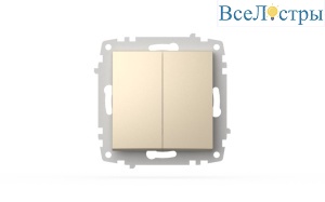 Выключатель двухклавишный ELBI Zena Vega 609-012500-202