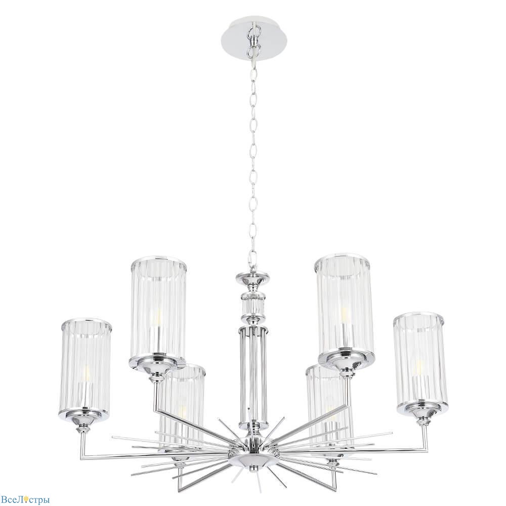 подвесная люстра crystal lux gloria sp6 chrome
