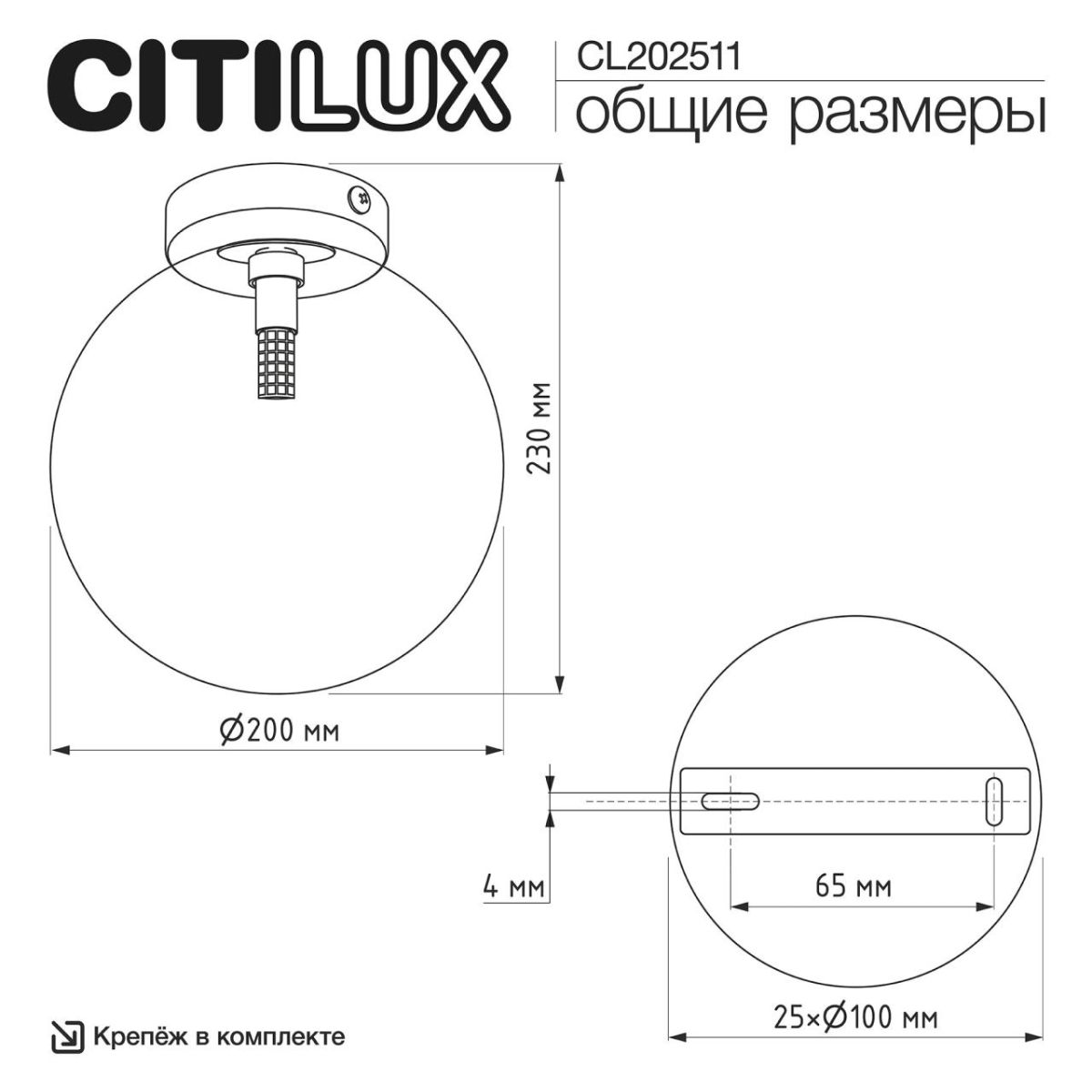 потолочный светильник citilux orton cl202511
