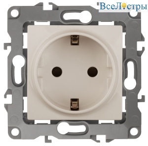 Розетка 2P+E Schuko со шторками Эра 12-2102-02 Б0014688