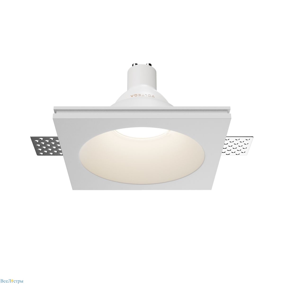 встраиваемый светильник maytoni technical gyps modern dl129-gu10-01-w