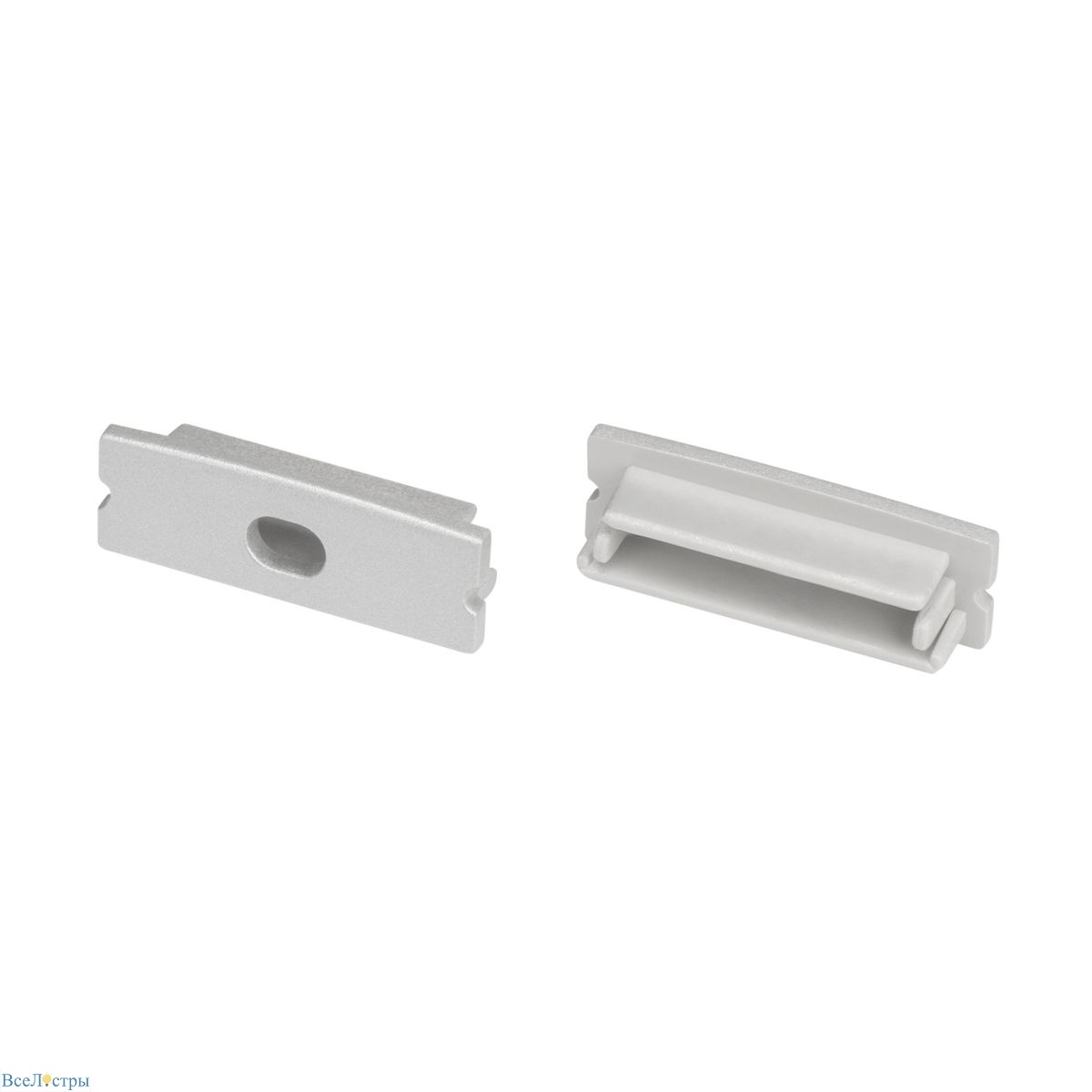 заглушка arlight line-3010 silver с отверстием (пластик) 061547