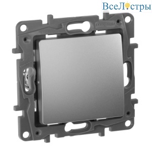 Переключатель одноклавишный промежуточный Legrand Etika 10A 250V алюминий 672409