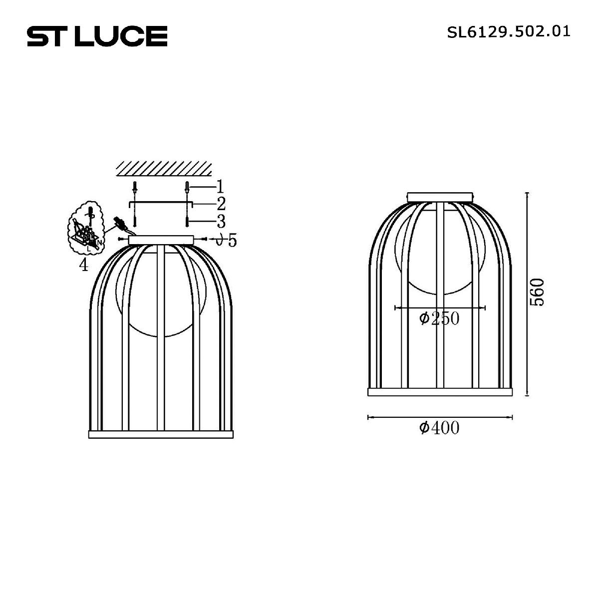 потолочный светильник st luce nordic sl6129.502.01