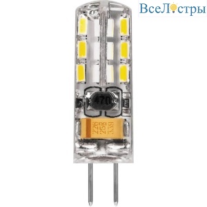 Лампа светодиодная Feron G4 2W 6400K прозрачная LB-420 25859