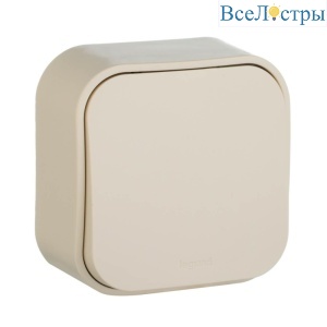 Выключатель одноклавишный Legrand Quteo 10A 250V слоновая кость 782230