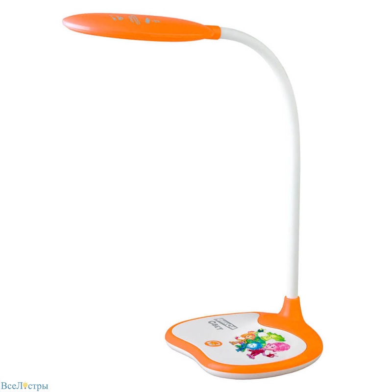настольная лампа эра nled-433-6w-or б0028463