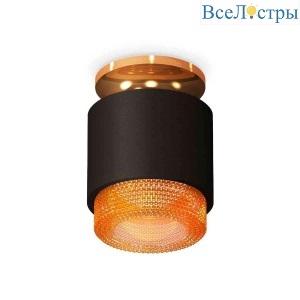 Комплект накладного светильника Ambrella light Techno Spot XS7511122 SBK/PYG/CF черный песок/золото желтое полированное/кофе (N7929, C7511, N7195)