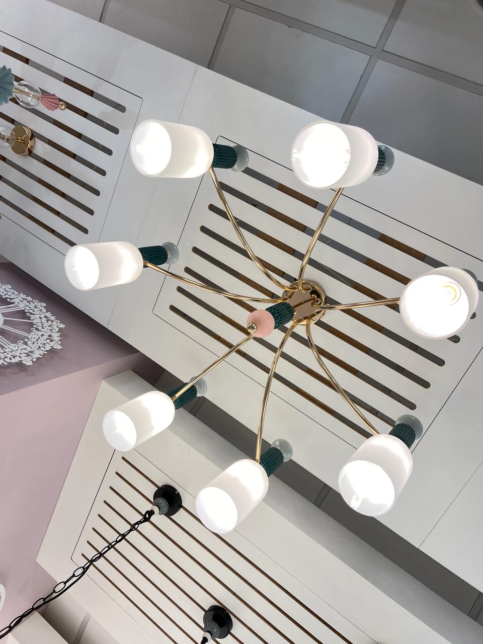 потолочная люстра odeon light classic candy 4861/7c
