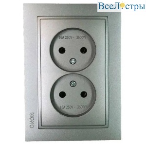 Розетка двойная Mono Electric Despina антрацит 102-242405-121