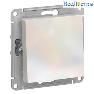 Кнопка нажимная сх.1, 10АХ, механизм Systeme Electric AtlasDesign Жемчуг
