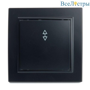 Переключатель одноклавишный Stekker Эрна черный PSW10-9005-03 39619