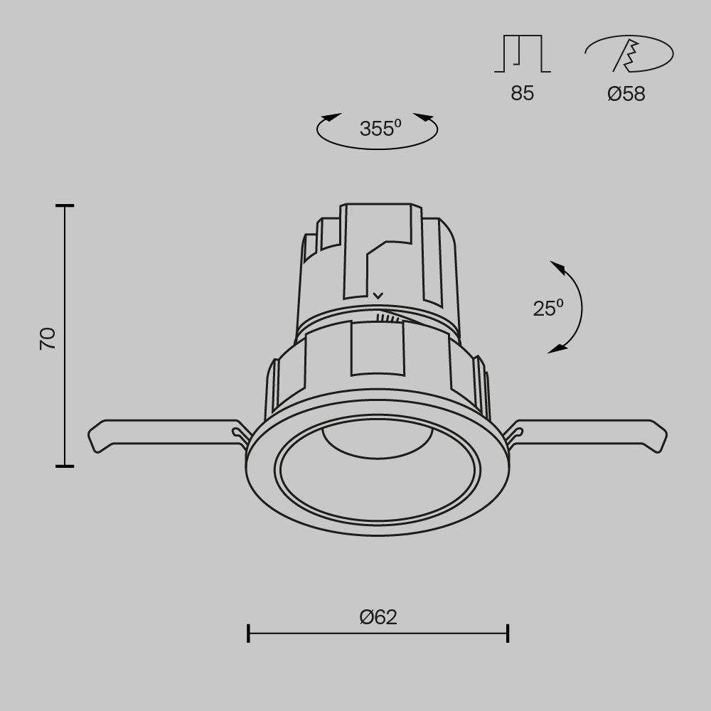 встраиваемый светодиодный светильник maytoni technical wise dl057-7w4k-b
