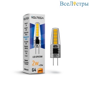 Лампа светодиодная Voltega G4 2W 2800K прозрачная VG9-K1G4warm2W 7144