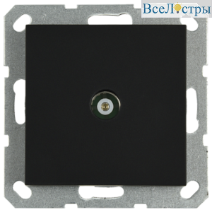 Розетка TV Jasmart проходная с накладкой черный матовый (soft touch) G6002PB