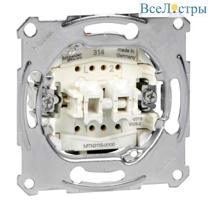Выключатель двухклавишный Schneider Electric Merten QuickFlex MTN3115-0000