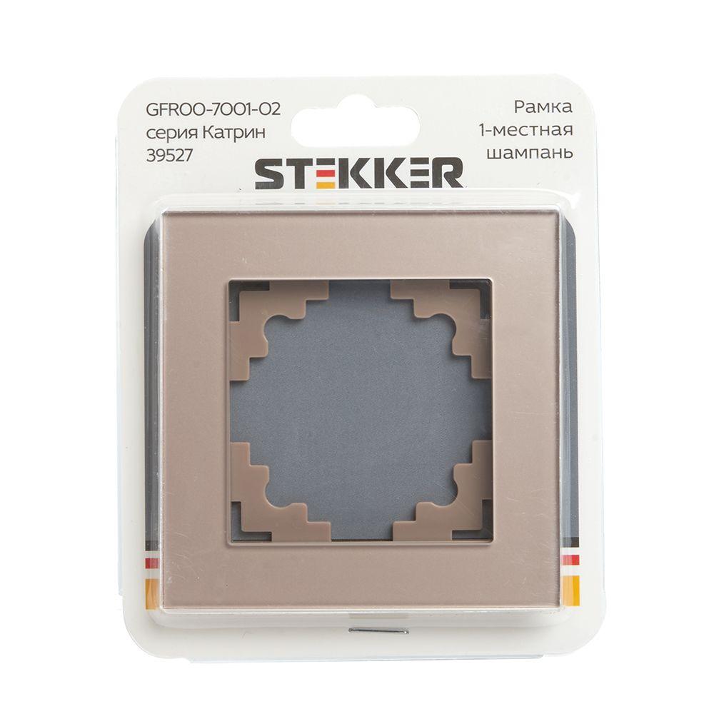 рамка 1-постовая stekker катрин шампань gfr00-7001-02 39527