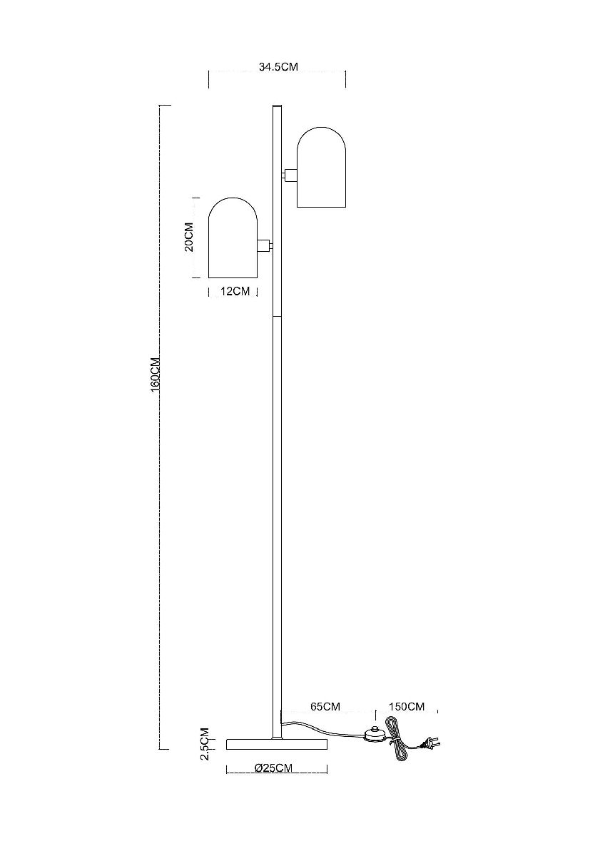 торшер arte lamp cassel a5454pn-2pb