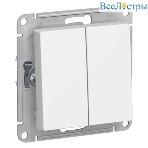 Переключатель 2-клавишный сх.6, 10АХ, механизм Systeme Electric AtlasDesign ATN000165