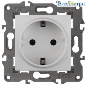 Розетка ЭРА Elegance 2P E Schuko со шторками 16A 250V 14-2102-01 Б0034272