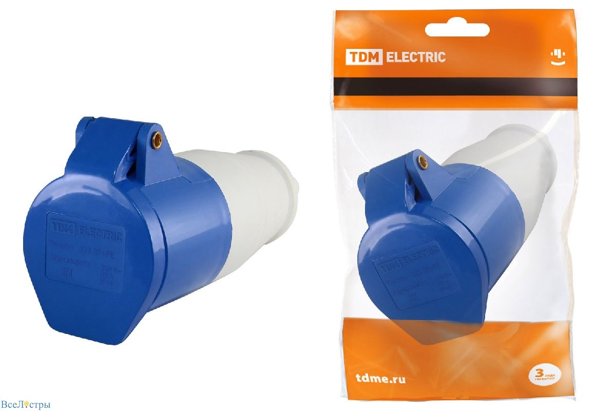 розетка переносная tdm electric sq0603-0015