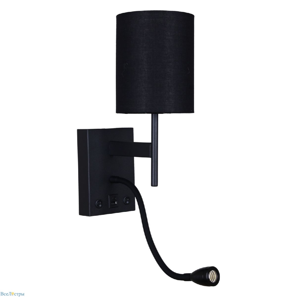 бра reluce 86210-9.2-001kt led3w+e14 bk