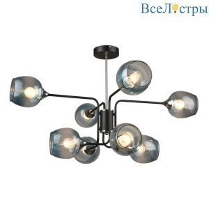Люстра на штанге IMEX MD.3564-8-S BK+CH