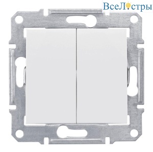 Выключатель двухклавишный Schneider Electric Sedna 10A 250V SDN0300121
