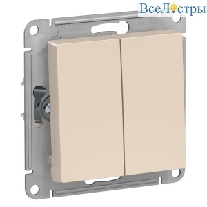 Выключатель 2-клавишный с самовозвратом, сх.5, 10АХ Systeme Electric AtlasDesign ATN000217
