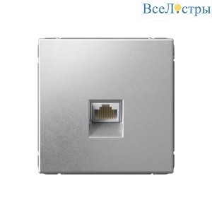 Розетка компьютерная RJ45, кат. 5е, механизм Systeme Electric ArtGallery Алюминий GAL000383