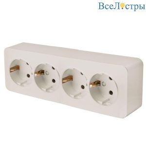 Розетка 4-местная 2P+PE Stekker София слоновая кость MST16-14-04 49505