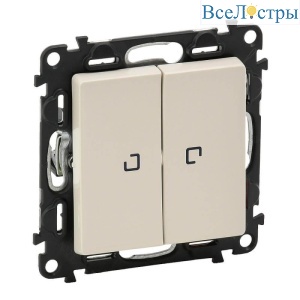 Выключатель двухклавишный Legrand Valena Life 10A 250V с подсветкой слоновая кость 752528
