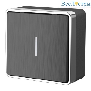 Выключатель одноклавишный с подсветкой Werkel Gallant графит рифленый W5010104 4690389163814