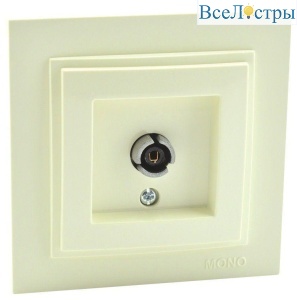 Розетка TV проходная Mono Electric Despina универсальная экран крем 102-170005-137