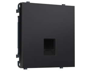 Комплект механизма телефонной розетки SIGMA Черный матовый RJ-11 Ambrella Volt MS812030 (SP8120, PR190)